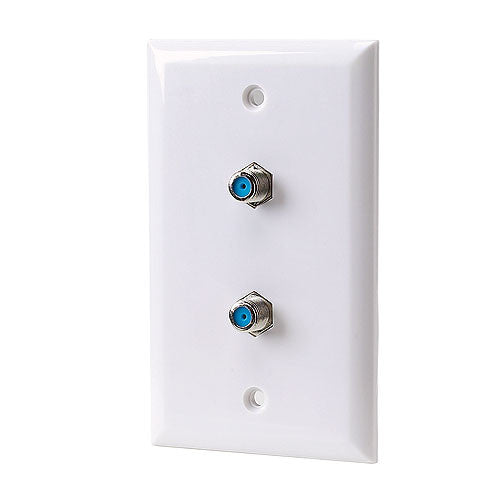 Dual F-Connector Plastic Wall Plate