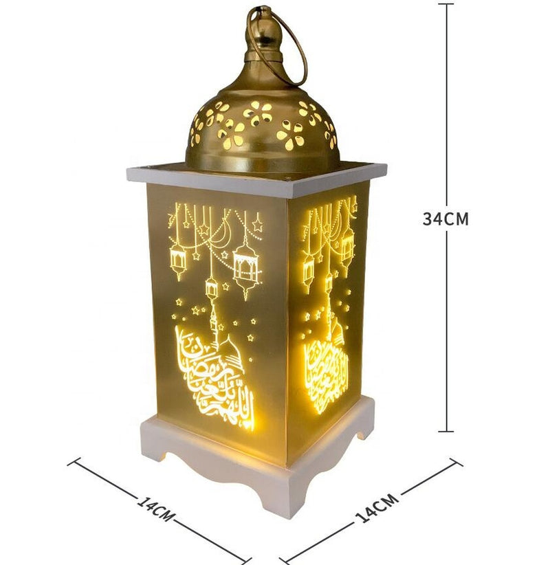 LED Ramadan Iron Lantern Wind Light Ornaments for Home Eid Mubarak Islamic Festival Party Decoration Design 3