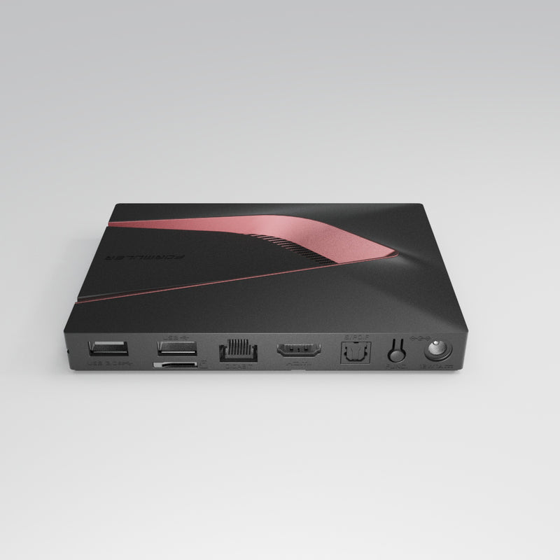 Back view of Formuler Z12 Ultra streaming device showing ports including HDMI, Ethernet, USB and power connectors