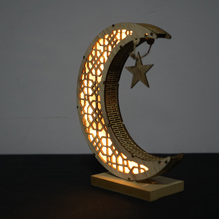 Muslim Ramadan Eid Decorative Lamp Moon Crescent Night Light Home Desktop
