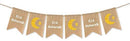 Eid Mubarak Golden Crescent Moon Banner Party Decoration Supplies Burlap (Ramadan Eid Event)