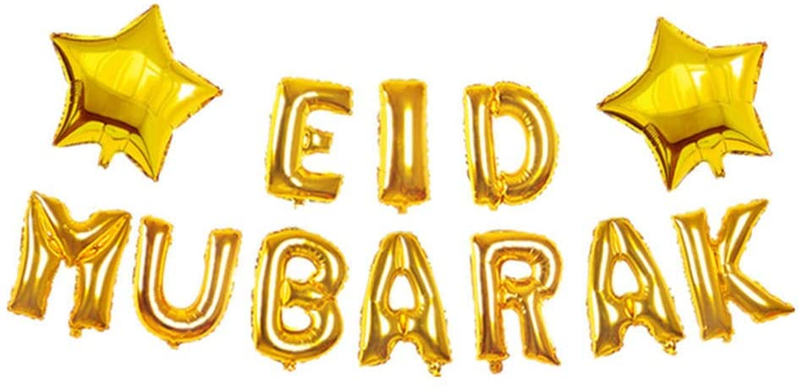 Eid Mubarak Foil Balloon Set Decoration Gold and Black