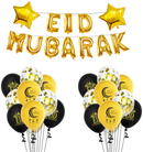 Eid Mubarak Foil Balloon Set Decoration Gold and Black