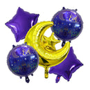 Eid Mubarak Foil Balloon Set Decoration purple and Gold