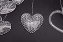 Twinkle LED Heart Curtain Warm White String Light, 3.5 Meters 8 Flashing Modes