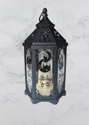 Ramadan Mubarak Lamp Black Fanous LED Hanging Lantern Warm Lights for Muslim Event Decorations