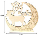 Muslim Eid Al Adha Wooden Decorative Stand Sign Home Desktop Decoration