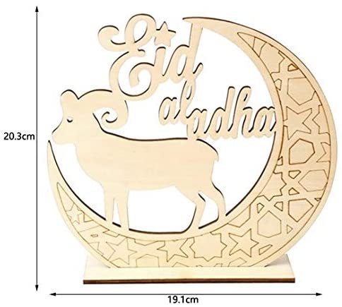 Muslim Eid Al Adha Wooden Decorative Stand Sign Home Desktop Decoration