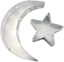 2 Pcs Ramadan Moon Star Shape Serving Tray Metal Eid Mubarak Dessert Pastry Tray Fruit Storage Plate Food Serving