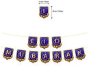 Eid Mubarak Banner Party Decoration Supplies Blue and Gold ( Ramadan Eid Event )
