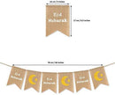 Eid Mubarak Golden Crescent Moon Banner Party Decoration Supplies Burlap (Ramadan Eid Event)