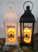 Ramadan Kareem Lamp EID Mubarak Party Fanous LED Hanging Lantern Warm Lights for Muslim Event Decorations