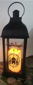Ramadan Kareem Lamp EID Mubarak Party Fanous LED Hanging Lantern Warm Lights for Muslim Event Decorations