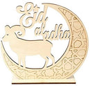 Muslim Eid Al Adha Wooden Decorative Stand Sign Home Desktop Decoration