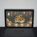 Ramadan Kareem Framed Mirror Black Eid Hanging Decorative Lamp Night Light Home Desktop