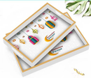 Ramadan Kareem White Wooden Food Serving Tray Perfect for Ramadan Nights and Eid Mubarak Celebration and Home Decoration