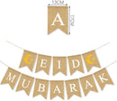 Eid Mubarak Crescent Moon Banner Ramadan Eid Party Decoration Supplies Burlap