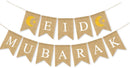 Eid Mubarak Crescent Moon Banner Ramadan Eid Party Decoration Supplies Burlap