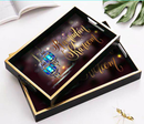 Beautiful Dark Wooden Food Serving Tray Perfect for Ramadan Kareem Nights and Eid Mubarak Celebration and Home Decoration
