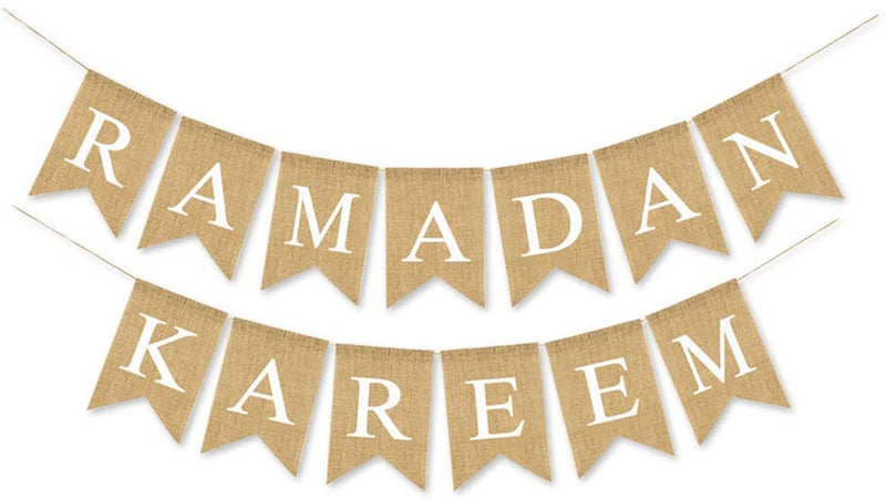 Ramadan Kareem Banner Party Decoration Supplies Burlap