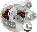 2 Pcs Ramadan Moon Star Shape Serving Tray Metal Eid Mubarak Dessert Pastry Tray Fruit Storage Plate Food Serving