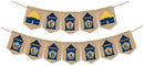 Eid Mubarak Mosque Banner Party Decoration Supplies Blue And Beige