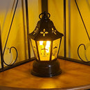 Ramadan Lamp Black Fanous LED Hanging Welcome Ramadan Eid Mubarak Lantern Warm Lights for Muslim Event Decorations