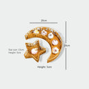 Eid Tray Craft Ramadan Tray Decoration Moon Star Mubarak Gift Box Dessert Tray Muslim Party  Living Room Bedroom Table Decoration 2 Packs