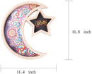 Wooden Eid Mubarak Dessert Tray, Ramadan Kareem Moon Star Shape Tray, Wooden Artistic Party Serving Tableware Tray