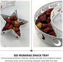 2 Pcs Ramadan Moon Star Shape Serving Tray Metal Eid Mubarak Dessert Pastry Tray Fruit Storage Plate Food Serving