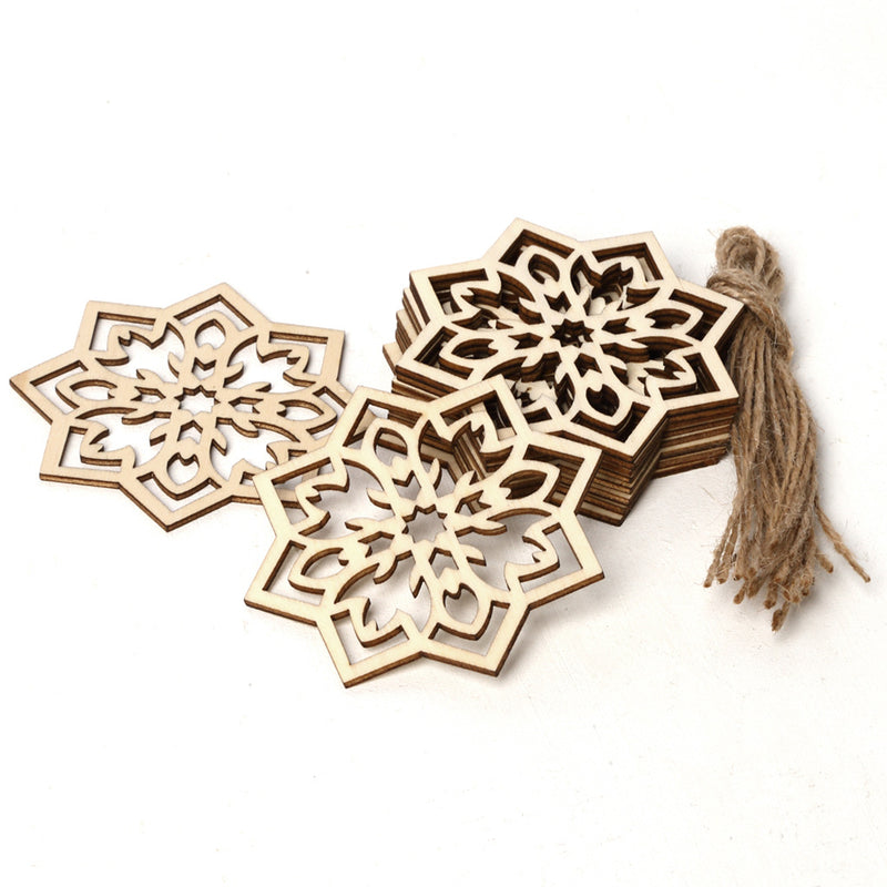 10pcs/Set Islamic Eid Decoration Wooden Hanging for Muslim Party Decoration Supplies