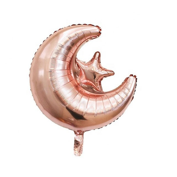 Decorative Foil Balloons For Ramadan Kareem And Eid Mubarak Designs, Moon With Star Balloon