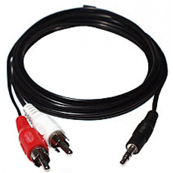 6 ft. 3.5 mm Stereo m. to 2 RCA Y-Splitter Cable (M/M) - TechCraft