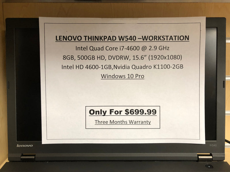 Lenovo Thinkpad W540-Workstation Intel Core i7-4600