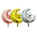 Set Of Three Decorative Foil Balloons For Ramadan Kareem And Eid Mubarak Designs, Moon With Star Balloon
