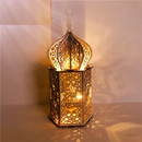 Wooden Lantern with LED Night Light, Eid Mubarak Decoration Ornament , 35X15X15cm