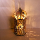 Wooden Lantern with LED Night Light, Mosque Home Decoration Ornament , 35X15X15cm